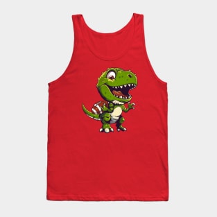 Funny Dino Playing American Football Tank Top